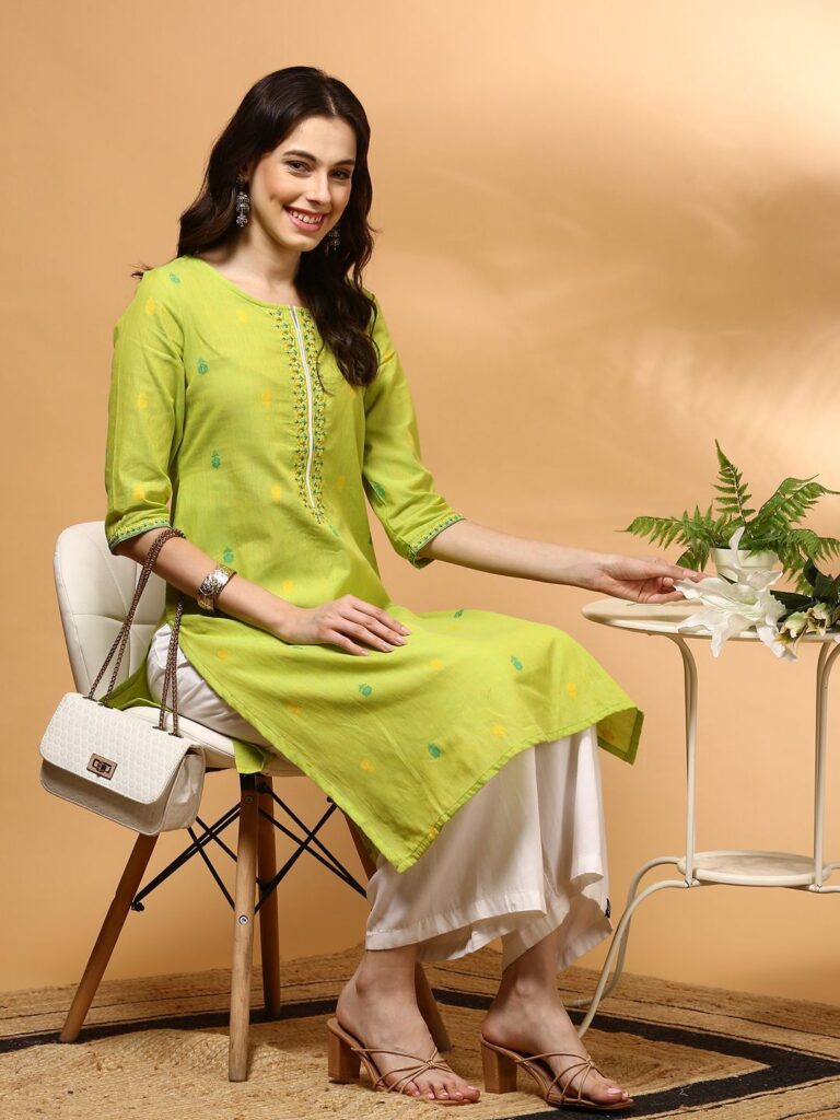 Embroidered Thread Work Dobby Kurta
