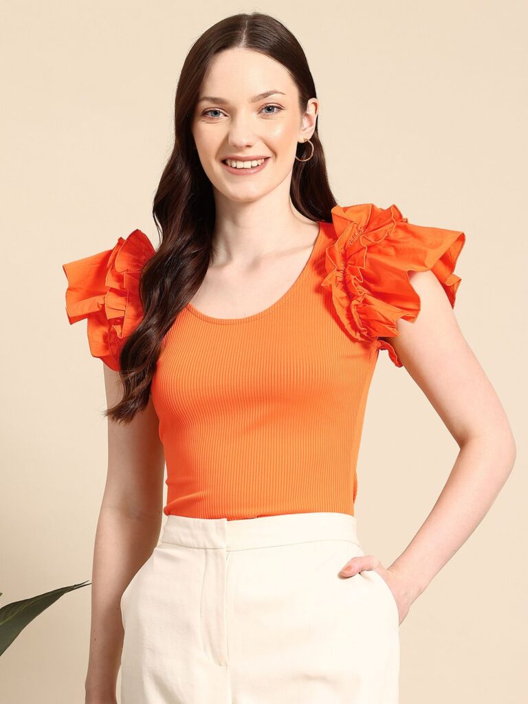 Flutter Sleeve Fitted Top