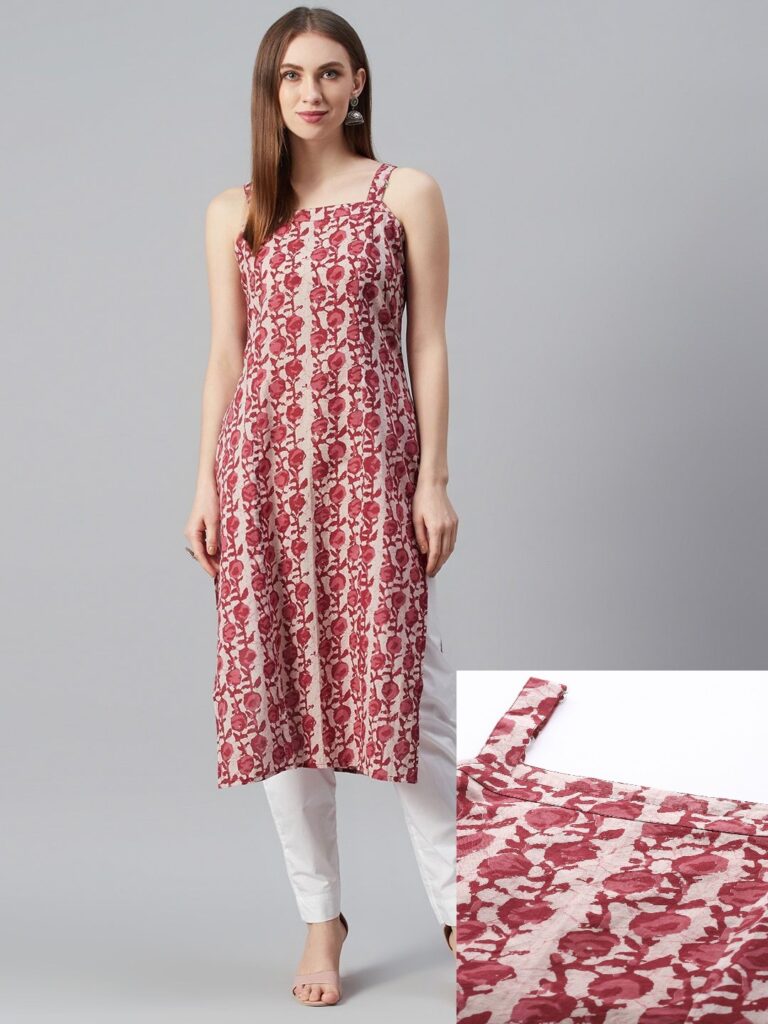 Women Printed Kantha Work Kurta