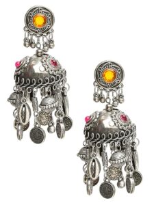 Jewellery Celebrity Inspired Oxidised Silver Big Size Jhumki Earrings